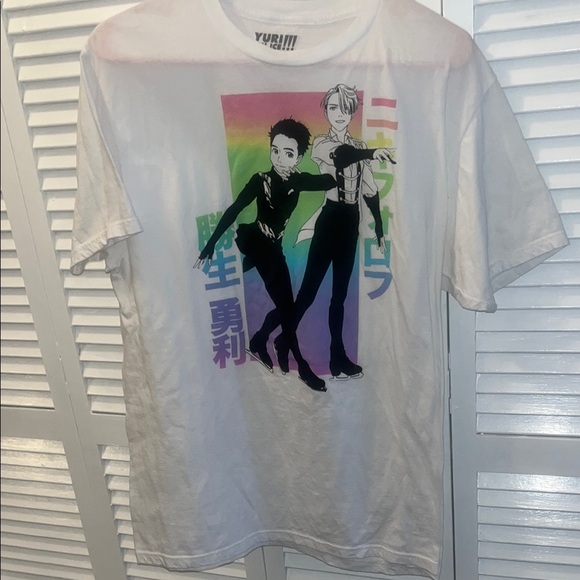 crunchyroll Tops - Yuri on ice White Graphic T-Shirt Large